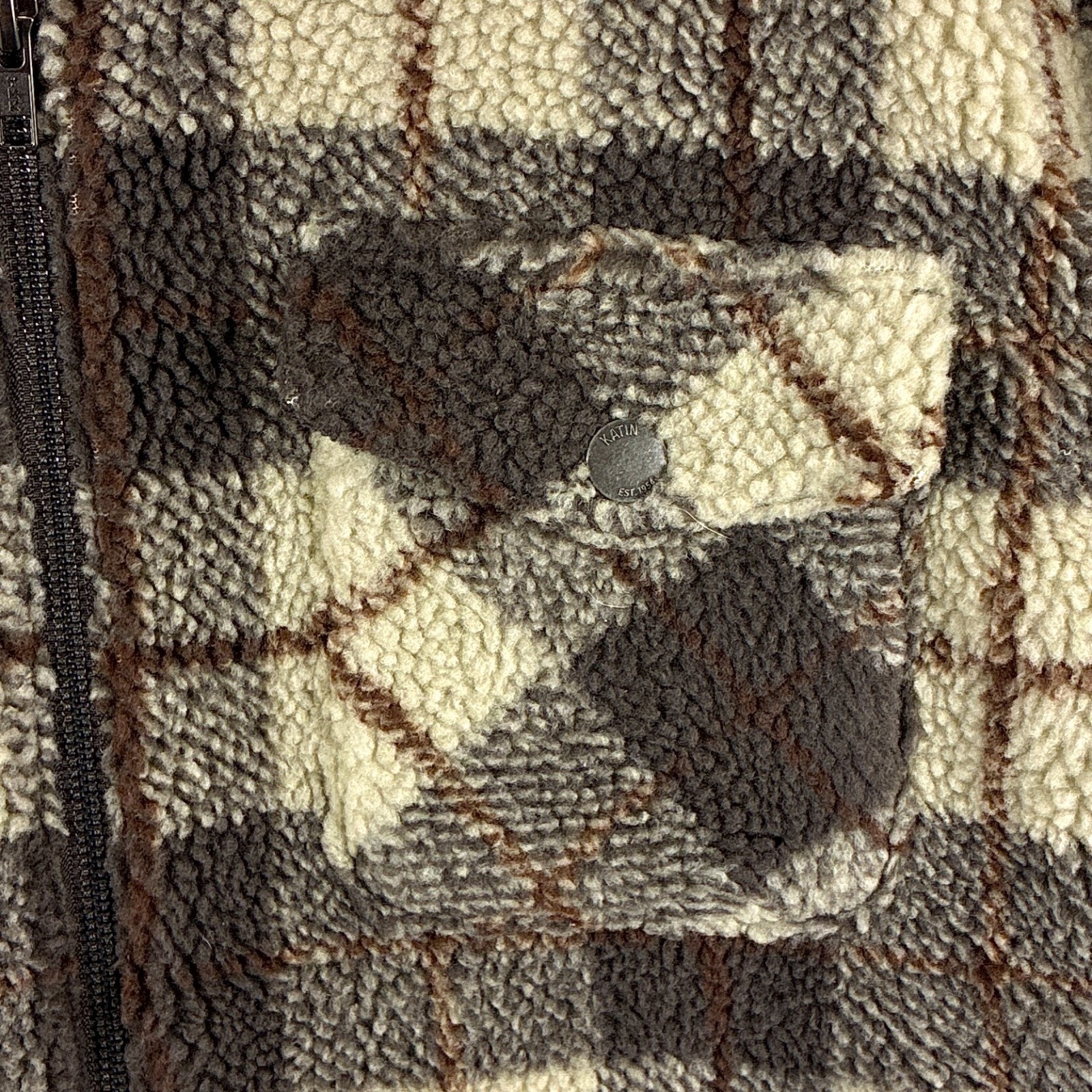 Katin Jacket Mens M Brown Plaid Anderson Sherpa Outdoors Hiking Preppy Huckberry — image 7 of 8